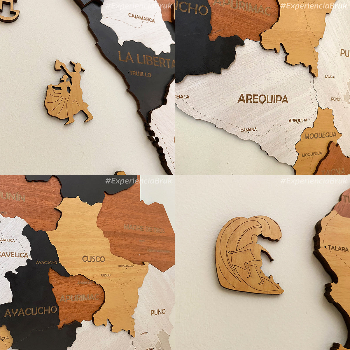 Mapa del Perú de madera