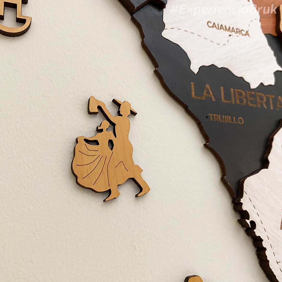 Mapa del Perú de madera